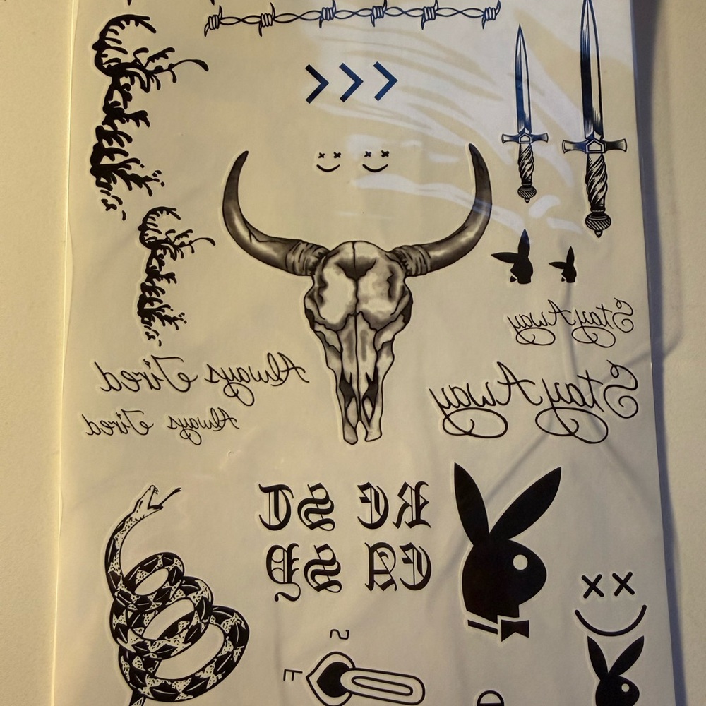 Edgy Black Skull and Animal Wall Stickers